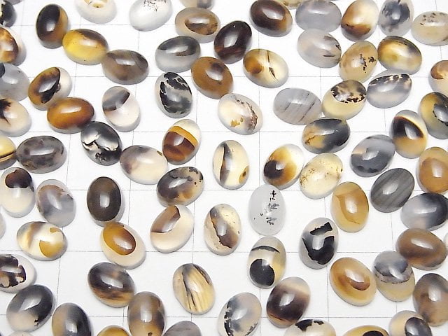 [Video]Montana Moss Agate AA++ Oval Cabochon 8x6mm 5pcs