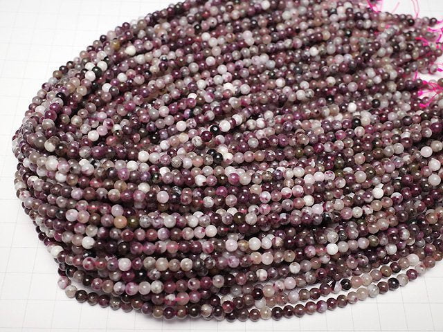 [Video] Deep Pink Tourmaline Silica AA Round 4.5mm 1strand beads (aprx.15inch/37cm)