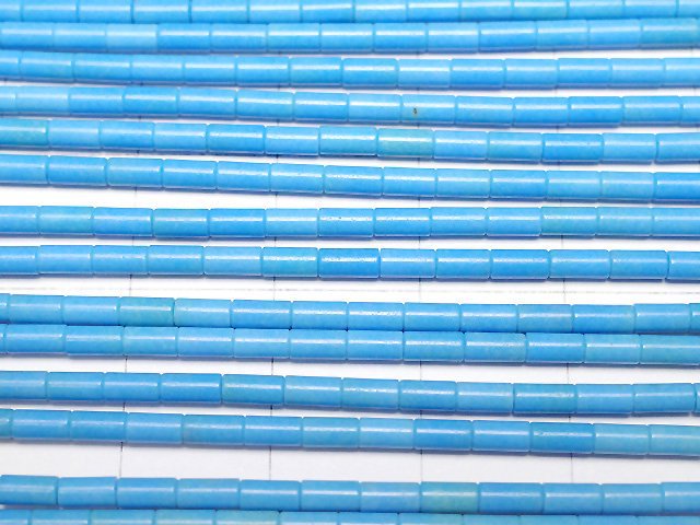 [Video] Synthetic Magnesite Turquoise Tube 4x2x2mm 1strand beads (aprx.15inch/36cm)