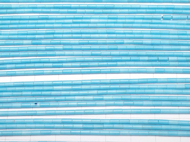 Synthetic Magnesite Turquoise Tube 4x2x2mm 1strand beads (aprx.15inch/36cm)