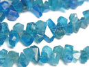 [Video] Neon Blue Apatite AA++ Rough Drop Faceted Briolette 1strand beads (aprx.4inch/10cm)