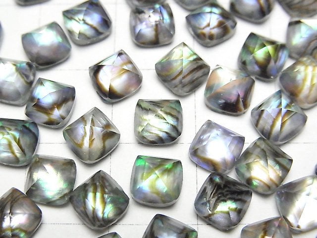 [Video] Abalone Shell x Crystal AAA Sugarloaf Cut 6x6mm 2pcs