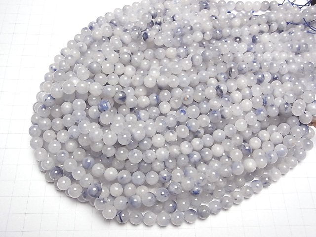 [Video]Dumortierite in Quartz AA+ Round 8mm half or 1strand beads (aprx.15inch/37cm)