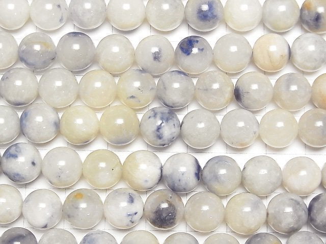 [Video]Dumortierite in Quartz AA Round 10mm half or 1strand beads (aprx.15inch/37cm)