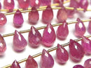 [Video]High Quality Ruby (Pink Sapphire)AA++ Drop Faceted Briolette half or 1strand (16pcs)