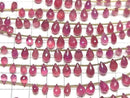 [Video]High Quality Ruby (Pink Sapphire)AA++ Drop Faceted Briolette half or 1strand (16pcs)