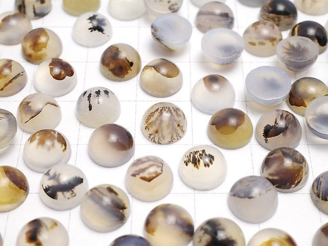 Montana Moss Agate AA++ Round Cabochon 8x8mm 5pcs