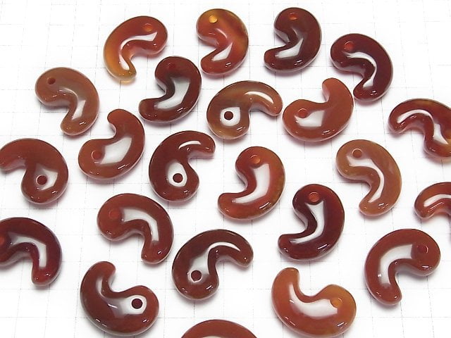 [Video] Red Agate AAA Comma Shaped Bead 30x20mm 1pc