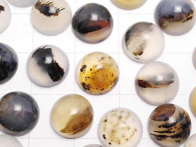 [Video]Montana Moss Agate AA++ Round Cabochon 10x10mm 4pcs