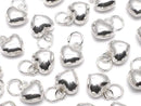 Silver925 Jump Ring with Heart End Charms, 5x5.5x3.5mm, 3pcs