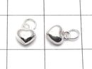 Silver925 Jump Ring with Heart End Charms, 5x5.5x3.5mm, 3pcs