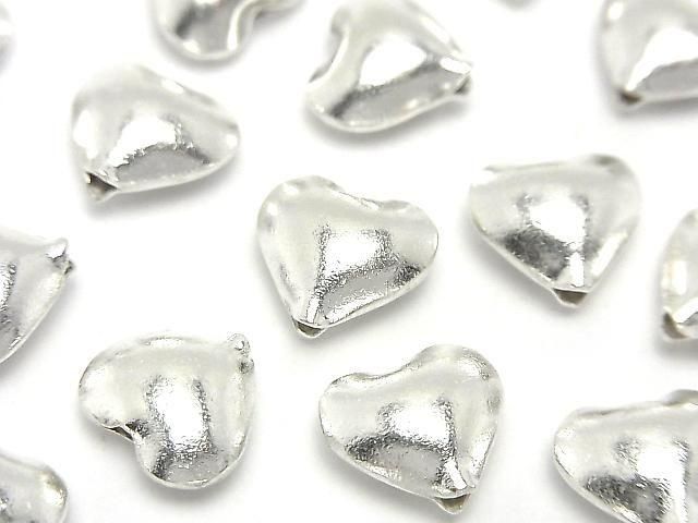 [Video] Karen Silver Vertical Hole Heart 11x12x6mm White Silver 1pc