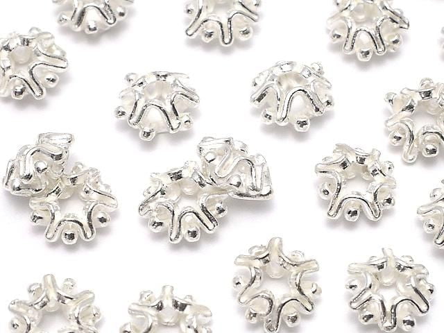 Karen Silber Rondelle 8x8x3.5mm Weißes Silber 2 Stück