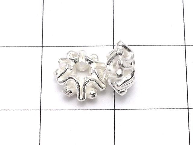 Karen Silber Rondelle 8x8x3.5mm Weißes Silber 2 Stück