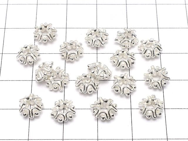 Karen Silber Rondelle 8x8x3.5mm Weißes Silber 2 Stück