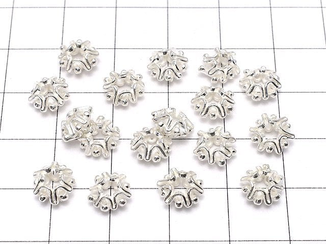 Karen Silver Roundel 8x8x3.5mm White Silver 2pcs