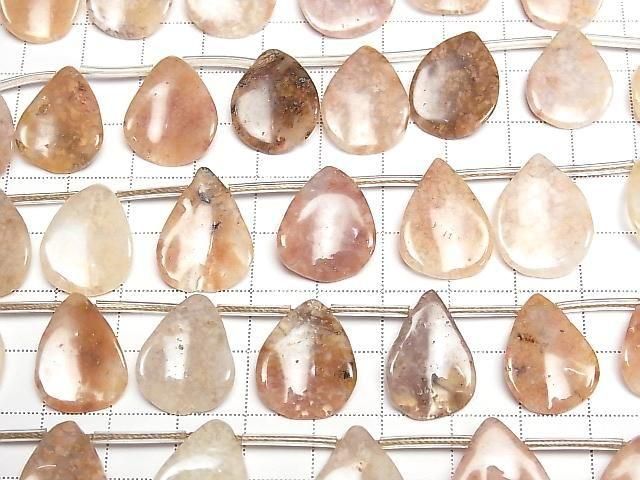 [Video] Pink Moss Agate Pear shape (petal) 1 strand (36cm)