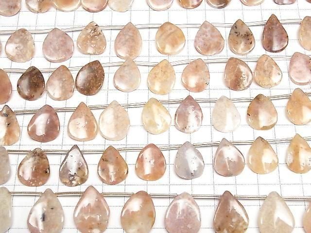 [Video] Pink Moss Agate Pear shape (petal) 1 strand (36cm)