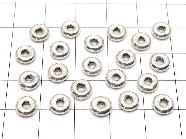 Karen Silver Roundel 6.5x6.5x2mm 3pcs