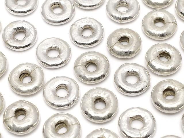Karen Silver Rondelle 7.5x7.5x2.5mm 2pcs