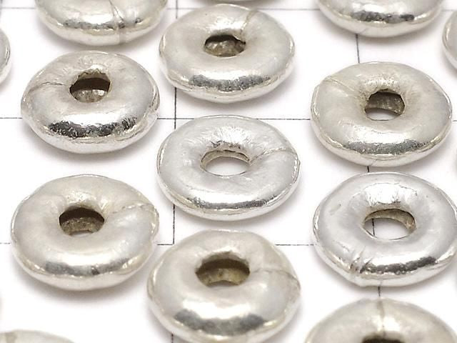 Karen Silver Rondelle 7.5x7.5x2.5mm 2pcs