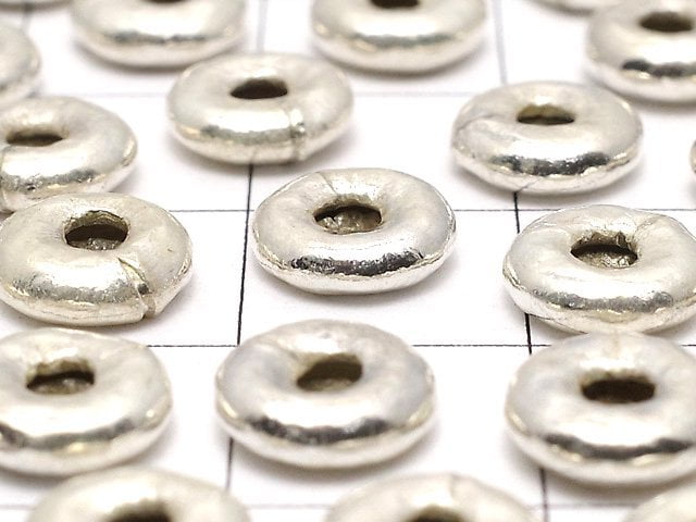 Karen Silver Roundel 7.5x7.5x2.5mm 2pcs