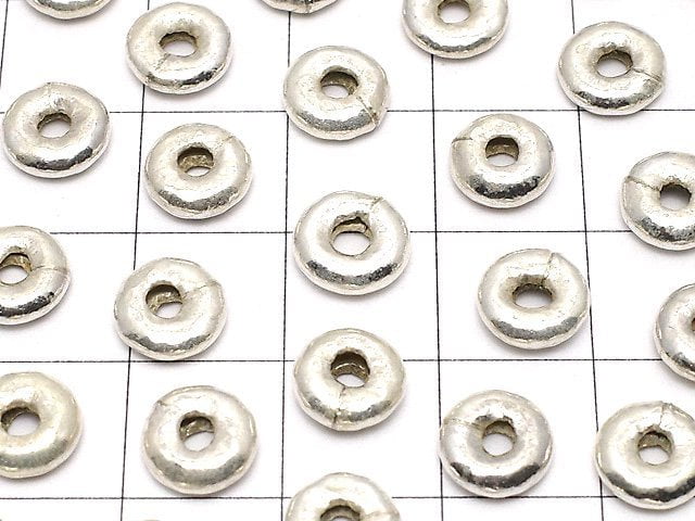 Karen Silver Roundel 7.5x7.5x2.5mm 2pcs