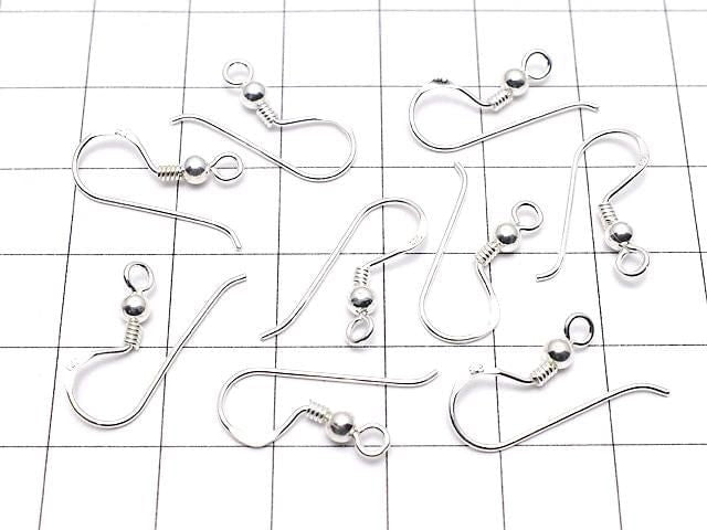 Silver 925 Earwire 19x8mm with round beads (1 pair)