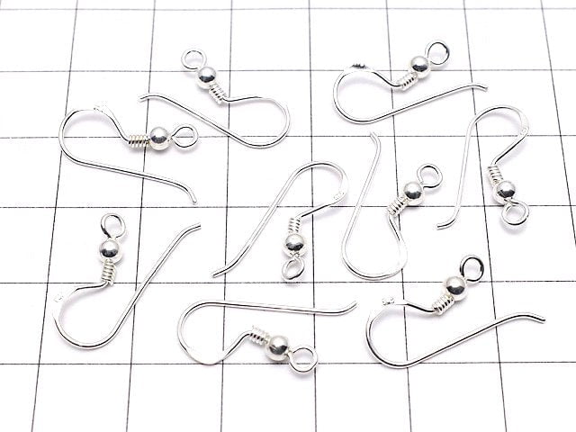 Silver925 Earwire with round beads 21.5x8mm 2pairs