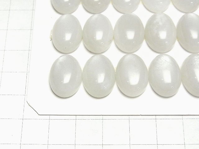 [Video] White Moonstone AA++ Oval Cabochon 18x13mm 3pcs