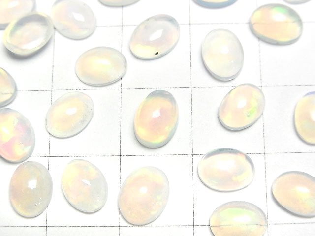 [Video]High Quality Ethiopian Opal AAA Oval Cabochon 8x6mm 4pcs