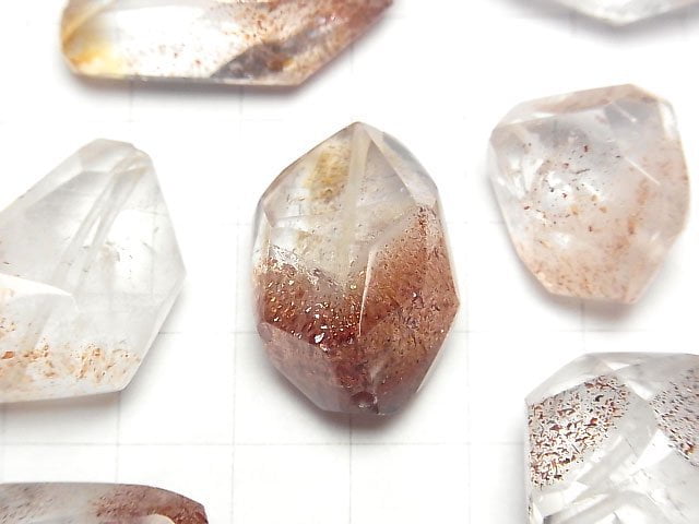 [Video]Lepidocrocite in Quartz AA++ Faceted Nugget 2pcs