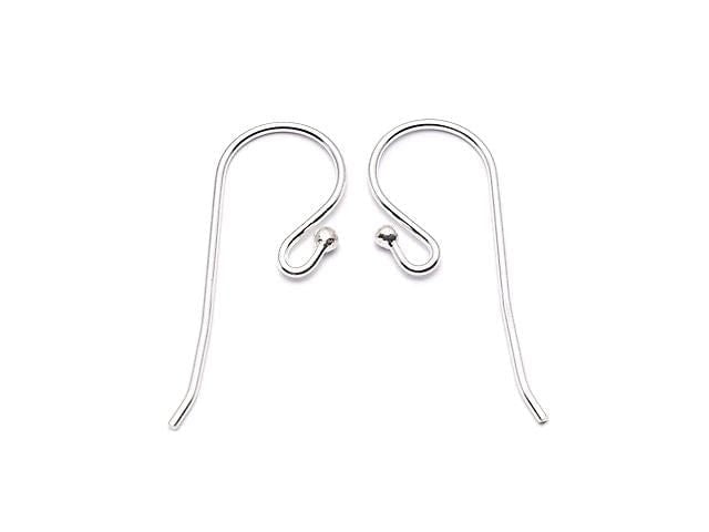 Silver 925 Earwire 20x10mm with round beads, 2 pairs