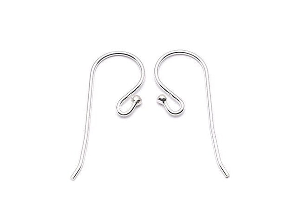 Silver925 Earwire 20x10mm with round beads, 2 pairs