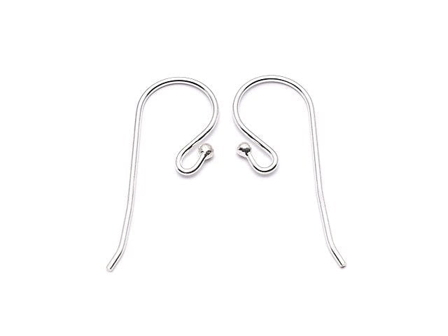 Silver925 Earwire 20x10mm with round beads, 2 pairs