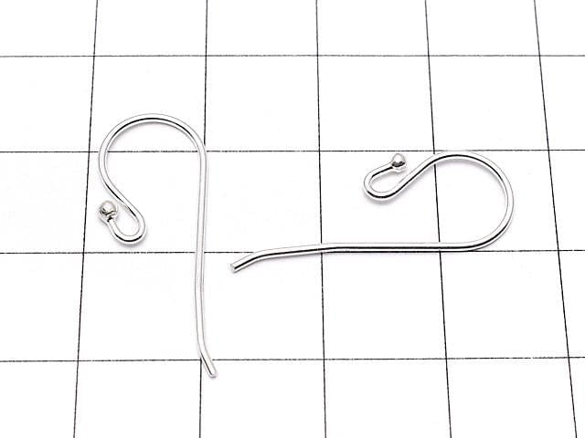 Silver 925 Earwire 20x10mm with round beads, 2 pairs