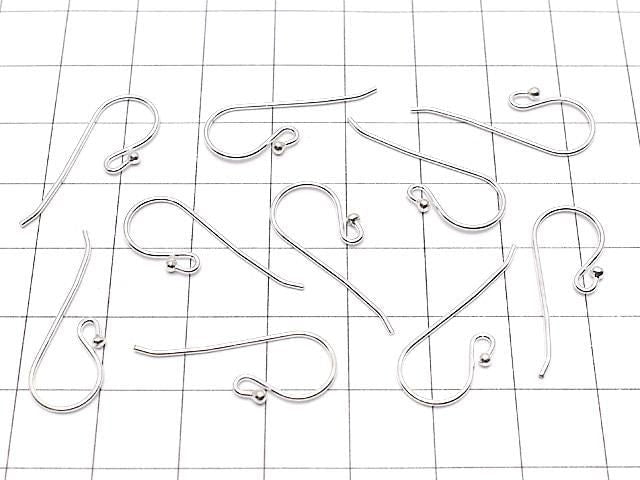 Silver 925 Earwire 20x10mm with round beads, 2 pairs