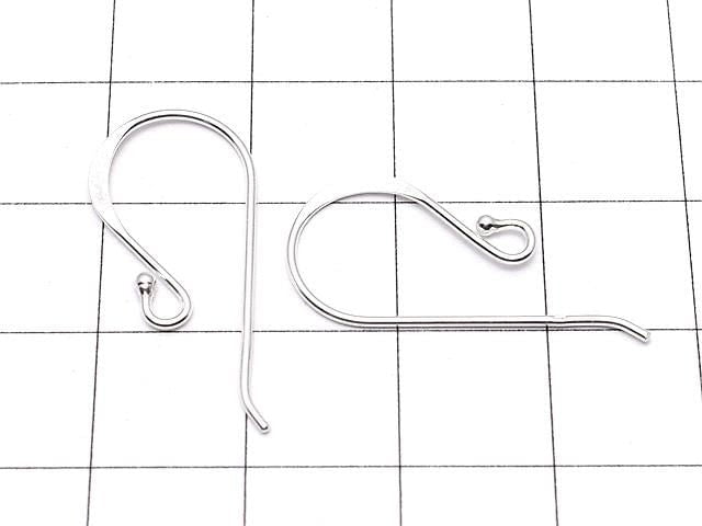 Silver 925 Earwire 27x12mm with round beads (1 pair)