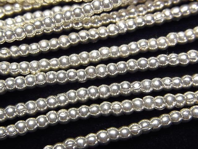 Karen Silver Rondelle 2.5x2.5x1.5mm 1/4 or 1-strand beads (approx. 27 inches/67 cm)