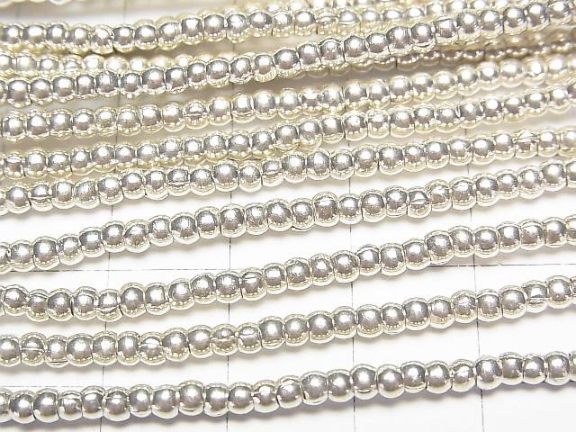 Karen Silver Rondelle 2.5x2.5x1.5mm 1/4 or 1-strand beads (approx. 27 inches/67 cm)