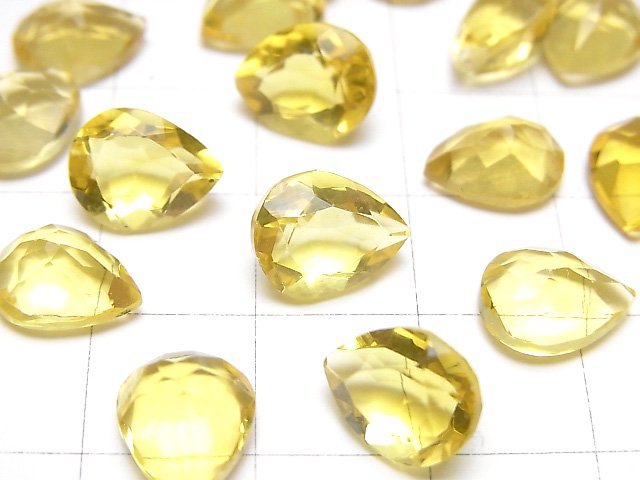 [Video]High Quality Golden Fluorite AAA Loose stone Pear shape Faceted 10x8mm 5pcs