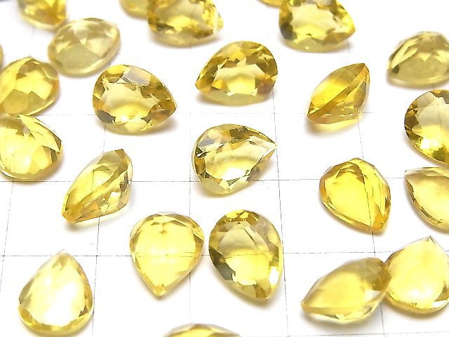 [Video]High Quality Golden Fluorite AAA Loose stone Pear shape Faceted 10x8mm 5pcs