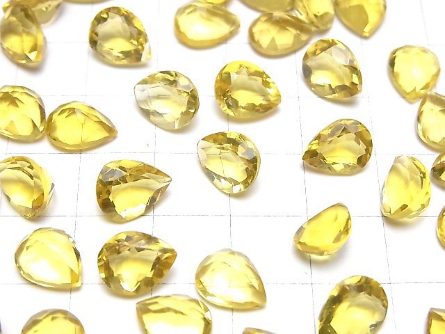 [Video]High Quality Golden Fluorite AAA Loose stone Pear shape Faceted 10x8mm 5pcs