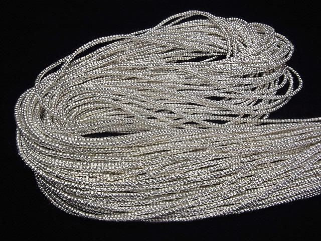 Karen Silver Rondelle 2x2x1.5mm 1/4 or 1-strand beads (approx. 28 inches/69 cm)