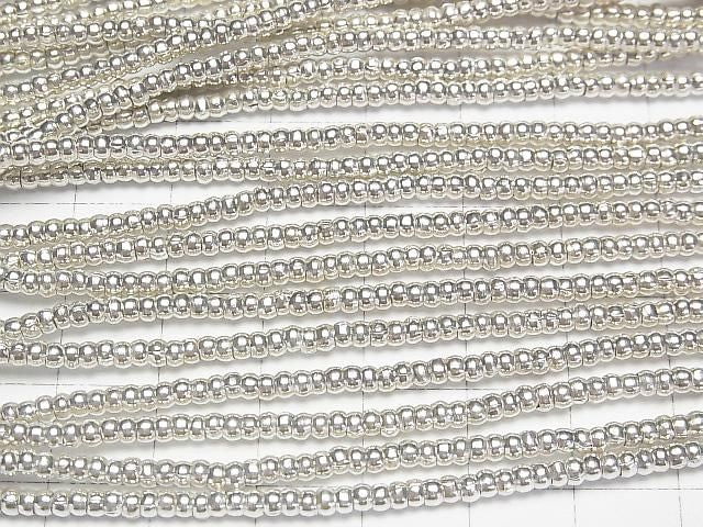 純銀扁珠 2.5x2.5x1.5mm 1/4或1串珠子 (約28英吋/69公分)