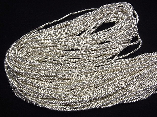 Karen Silver Roundel 2.5x2.5x1.5mm 1/4 or 1strand beads (aprx.28inch/69cm)