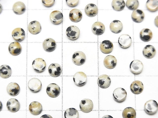 [Video] Dalmatian Jasper Round Cabochon 4x4mm 10pcs