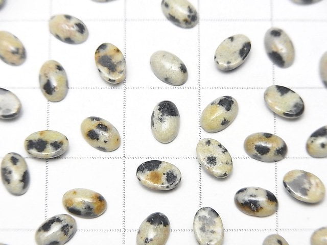 [Video] Dalmatian Jasper Oval Cabochon 6x4mm 10pcs