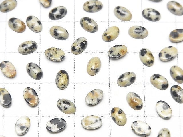 [Video] Dalmatian Jasper Oval Cabochon 6x4mm 10pcs