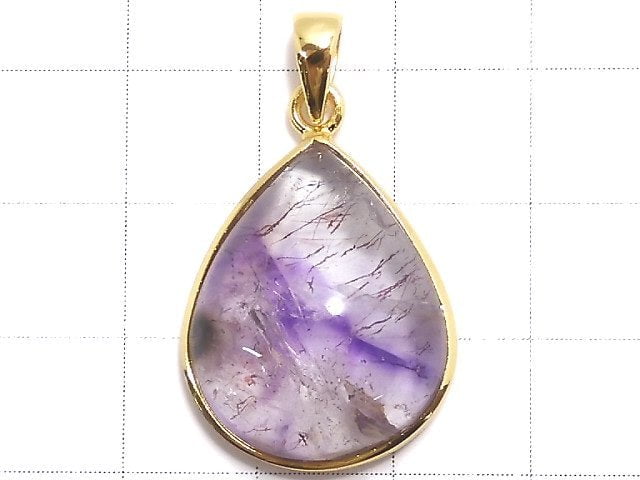 [Video][One of a kind] High Quality Elestial Quartz AAA- Pendant 18KGP NO.16